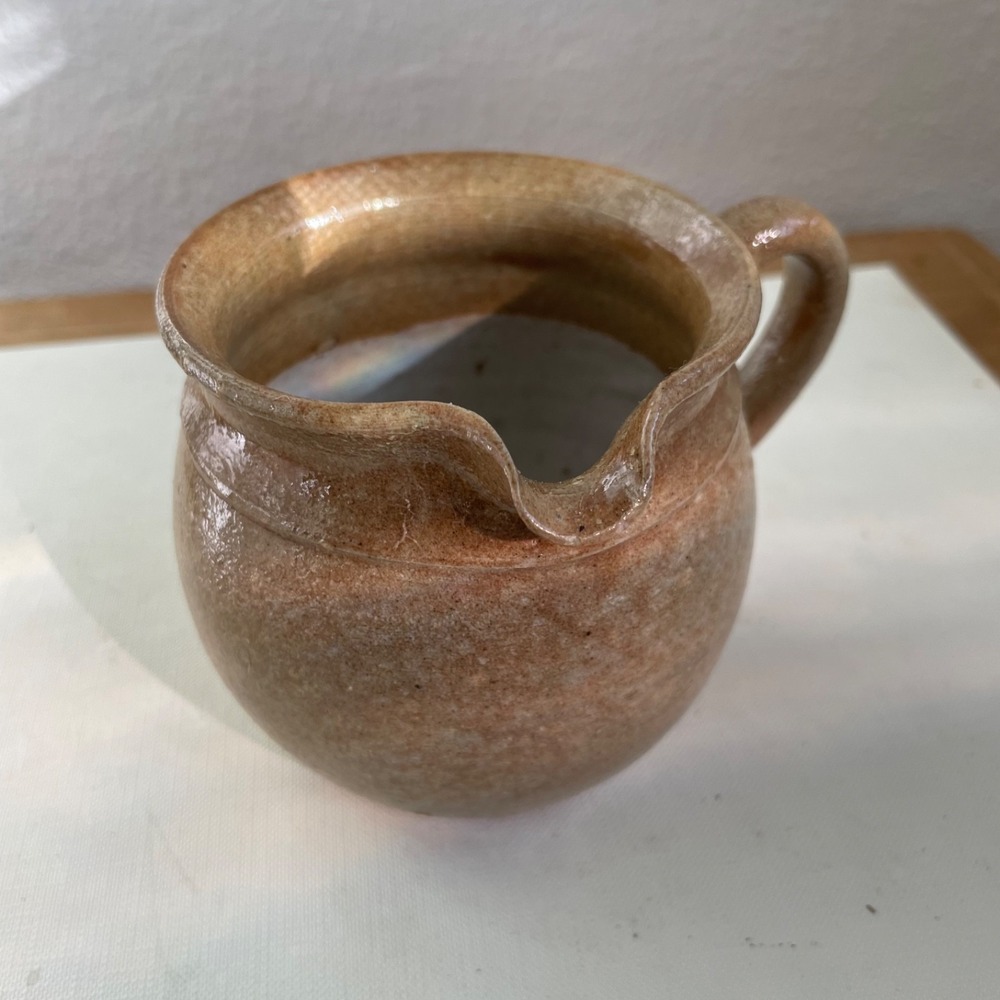 Devica Gres de Viane French Stoneware Creamer Studio Pottery Earthy Tan Rustic